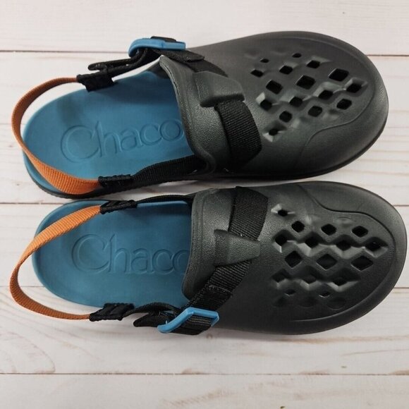 Chaco Chillos Clogs Rubber Youth 6 Black Orange Rubber Strapback - Picture 7 of 12